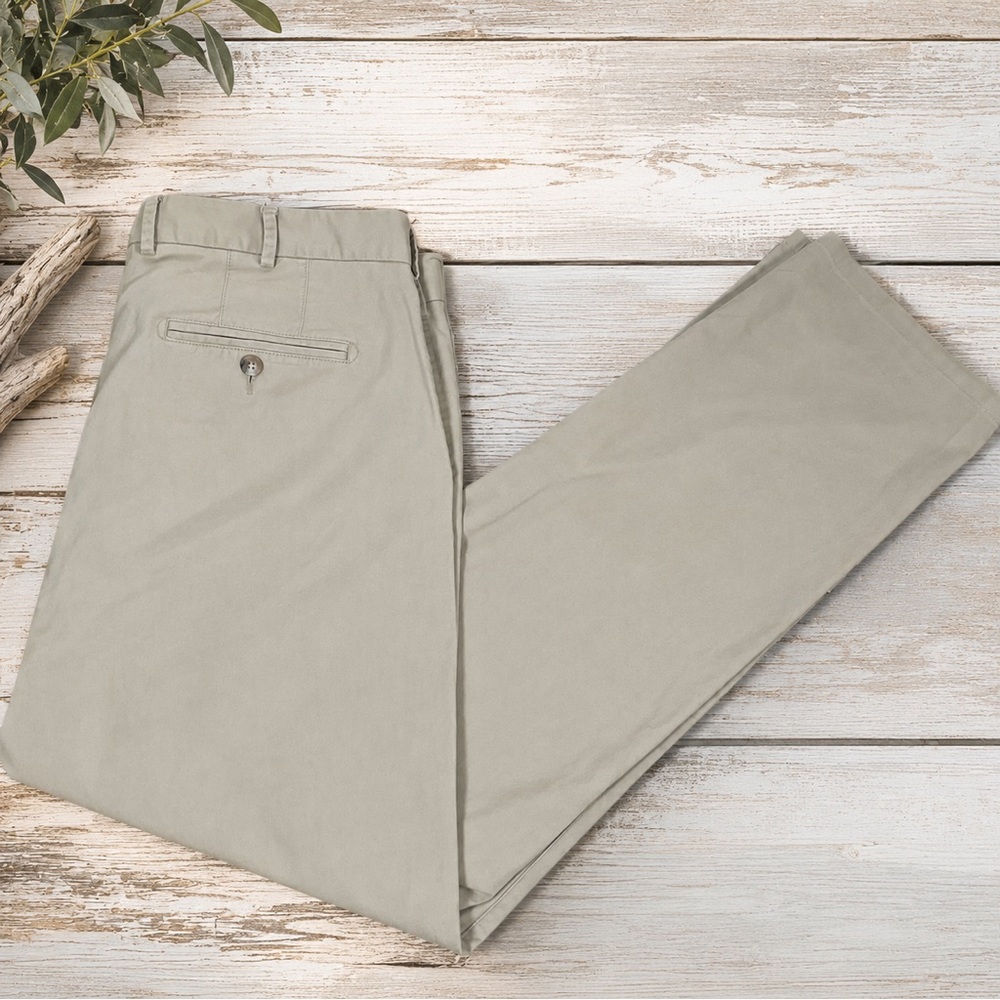 Peter Millar Crown Sport Khaki Stretch Chino Pants Mens 35x30 Tan Pima Cotton
